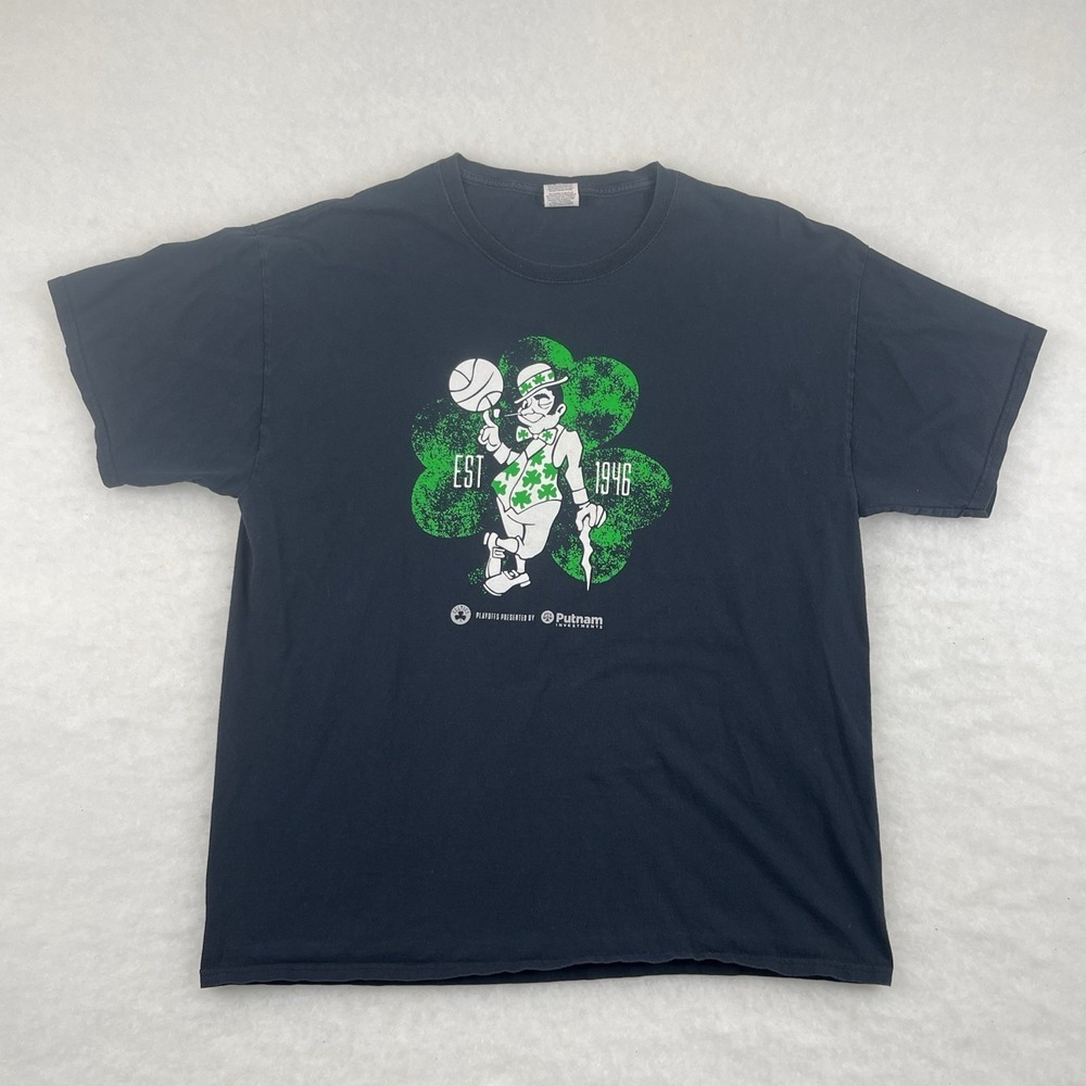 Boston Celtics Tshirt Lucky The Leprechaun Men's XL Playoff Tee Black - Picture 2 of 6